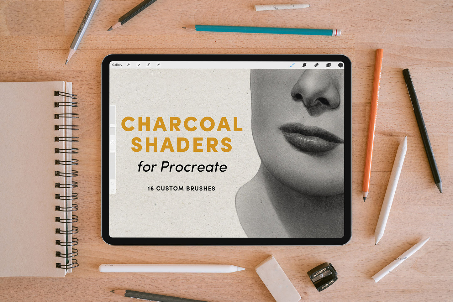 Charcoal Shaders – Procreate Brushes