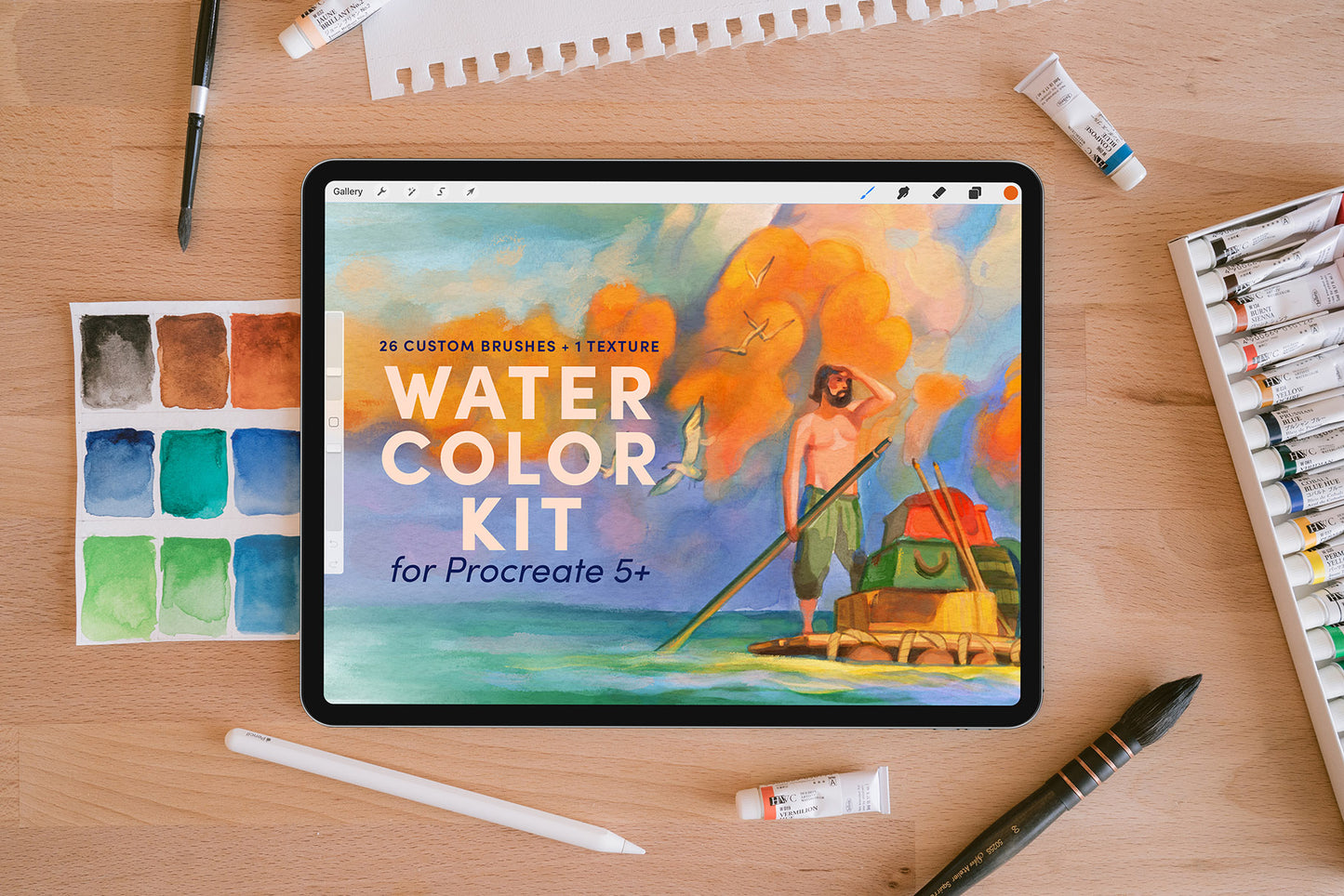 PROCREATE REALISTIC WATERCOLOR BRUSHES SET